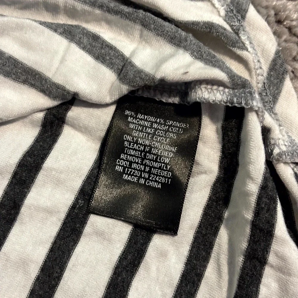 Mossimo Womens XXL Striped Tie Front Top Black White Dolman Sleeve V Neck - Picture 3 of 6